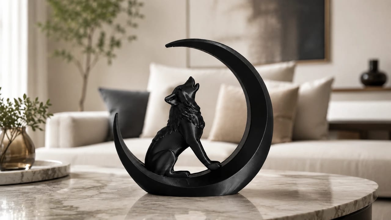 Escultura Lobo Uivando 
