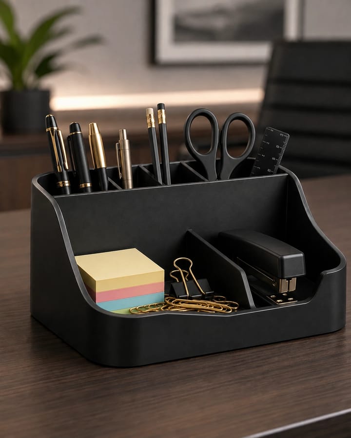 Organizador de mesa com Porta-Canetas e Compartimentos