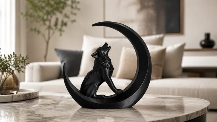 Escultura Lobo Uivando 